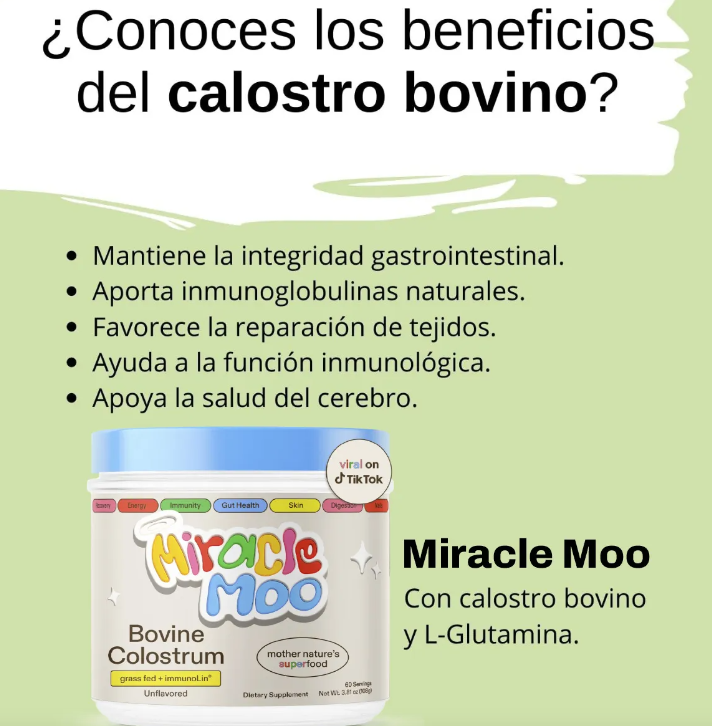 🐮✨MIRACLE MOO🐮✨Suplemento Calastro Bovino 🙌💖.